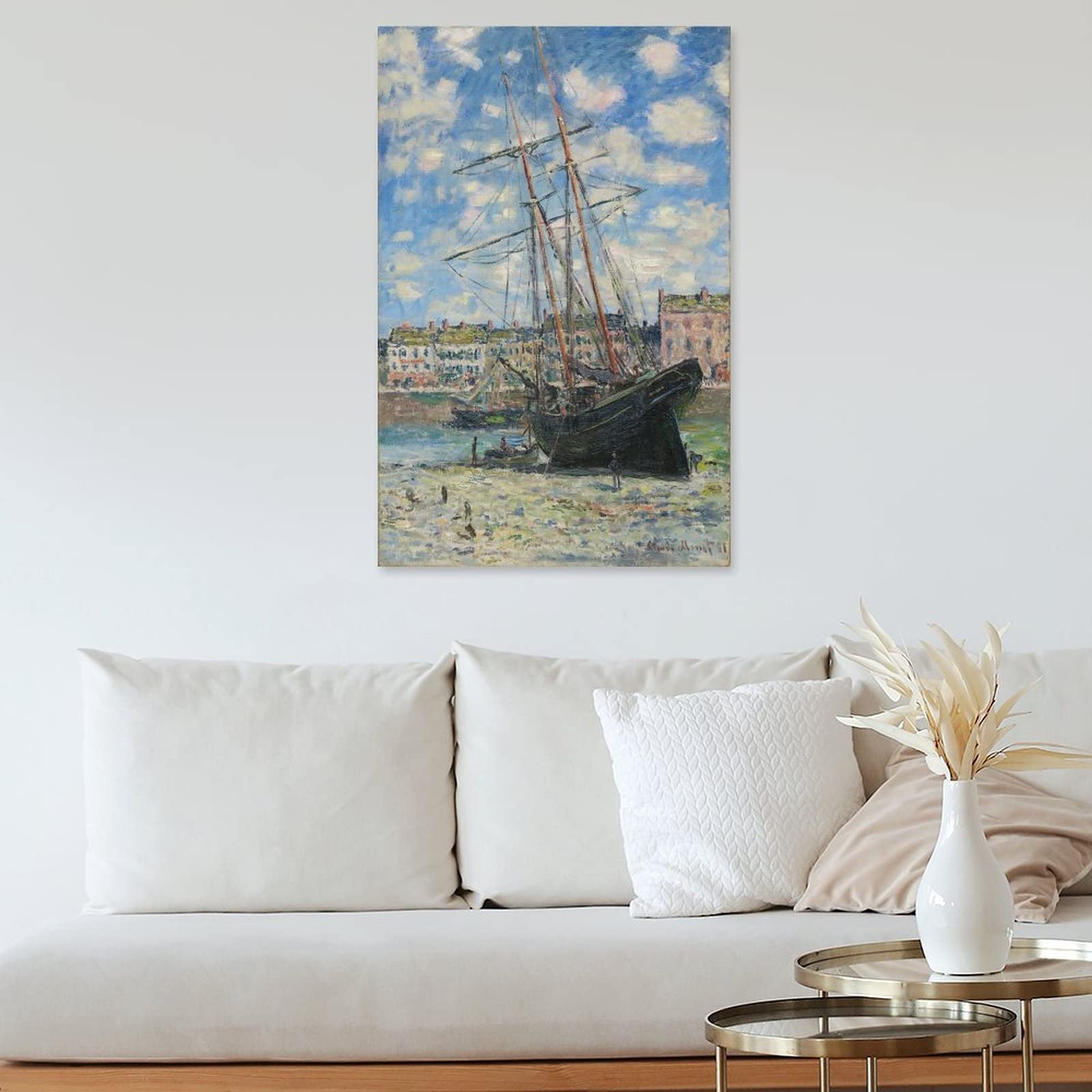 海辺の船 ファイル:Claude Monet - Bateau couché à marée basse.jpg